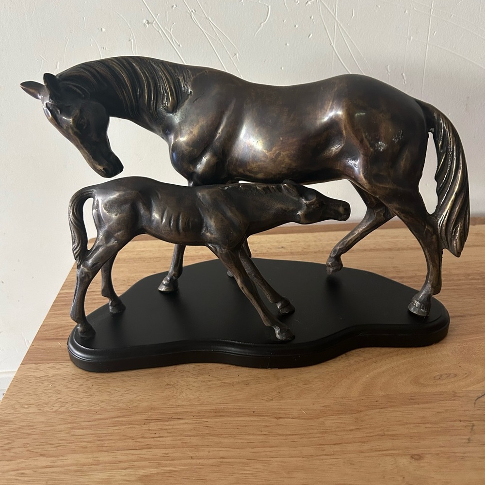 Vintage horse and colt bronze sculpture from San Francisco's Asian Pacific Art